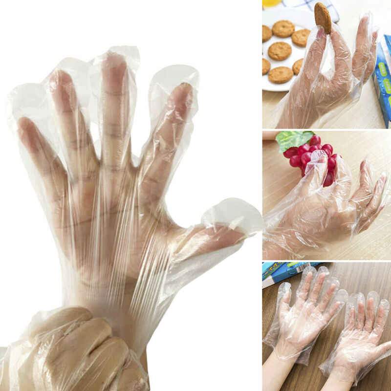 0670 Plastic Transparent Disposable Clear Gloves (White) (100Pc) - SkyShopy 0670 Plastic Transparent Disposable Clear Gloves (White) (100Pc) - SkyShopy